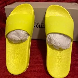 Kenneth Cole Setia Slides Neon Yellow